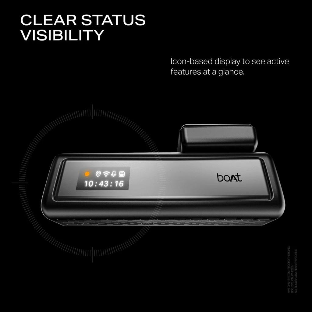 boAt HIVE Dashcam M1 | 2K QHD Dashcam with GPS, Voice Command & Wi-Fi