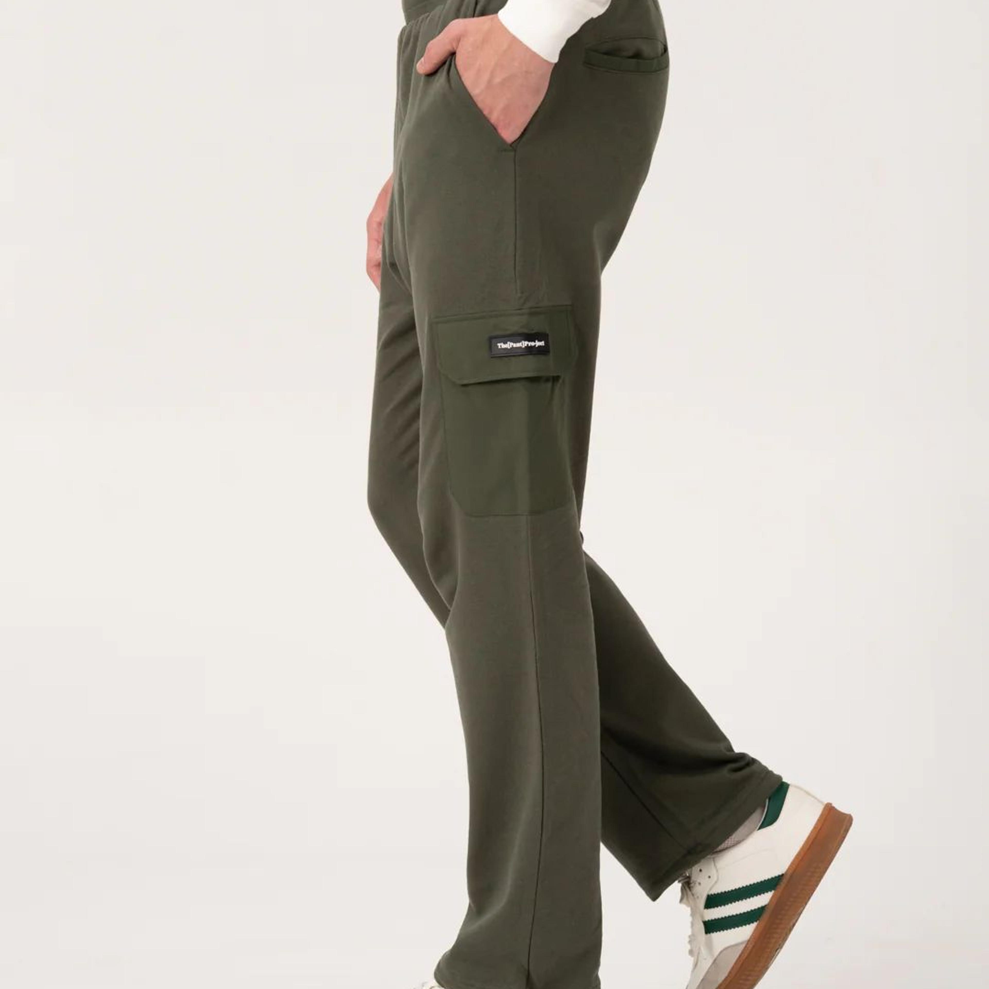 March Olive Relaxed Fit Cargo Sweatpants