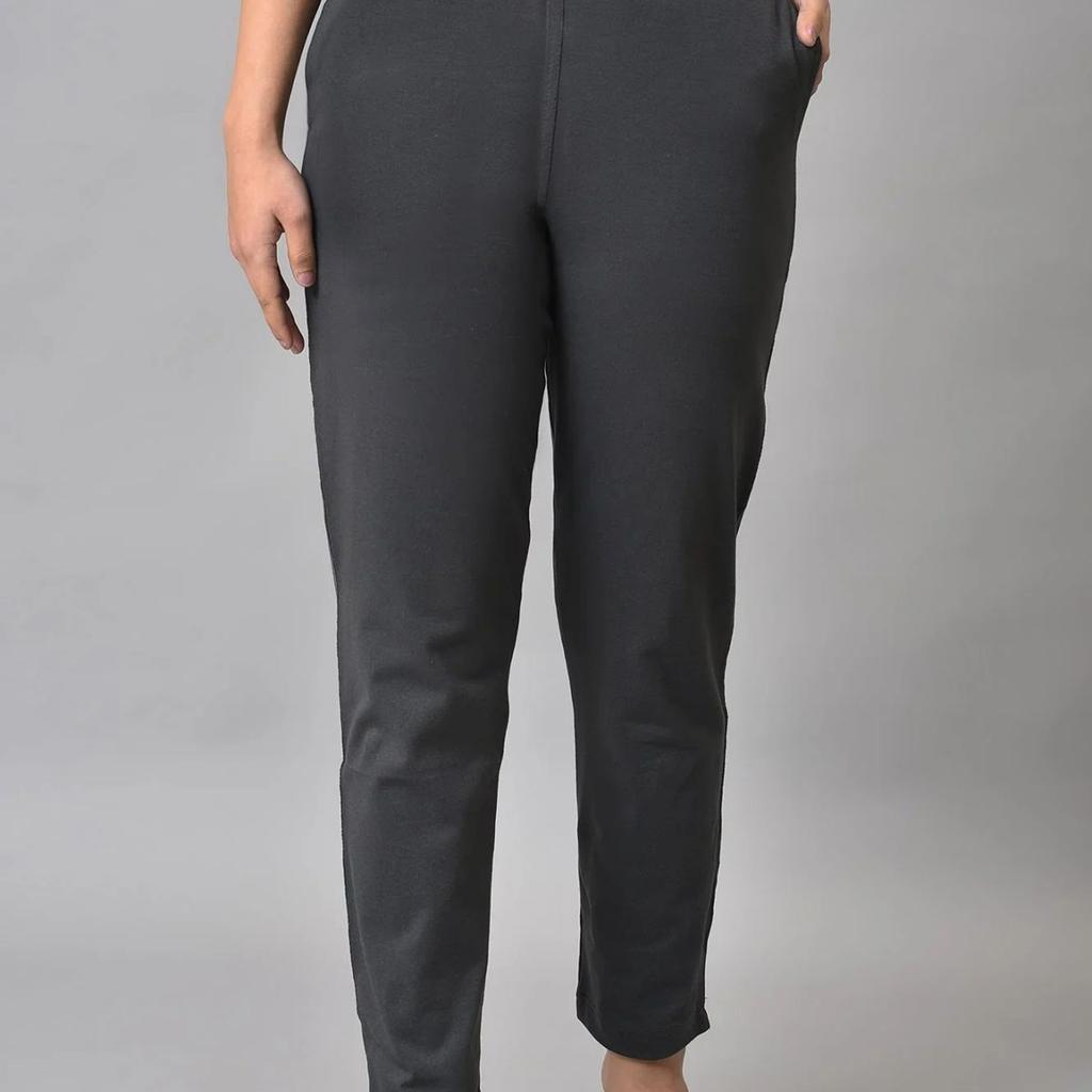 Grey Cotton Jersey Pants
