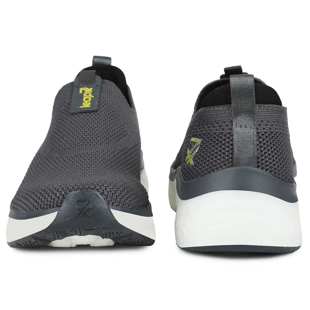 Leap7x Dark Grey Sports Non Lacing Walking Shoes For Men NITRUN-2 By Liberty — photo 6