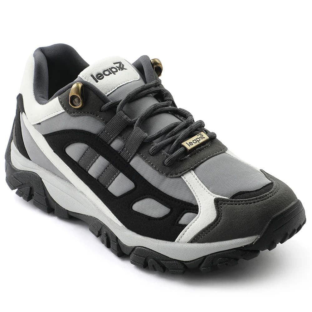 Leap7x Light Grey Sports Lacing Running Shoes For Men EAST-1 By Liberty — 6/40 / Light Grey