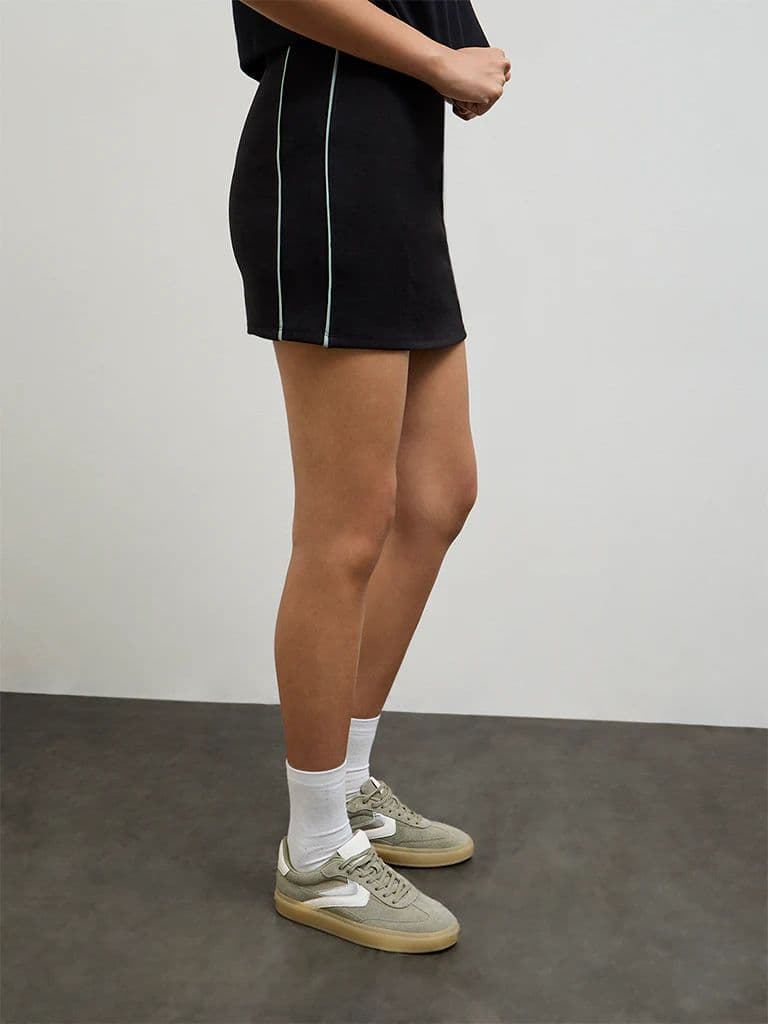 Nuoflexx Black Pipeline-Detailed High-Rise Skirt — photo 2