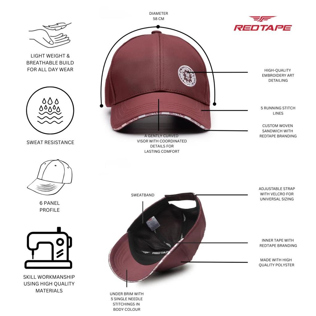 Unisex Wine Solid Polyester Baseball Cap with Adjustable Strap — photo 4