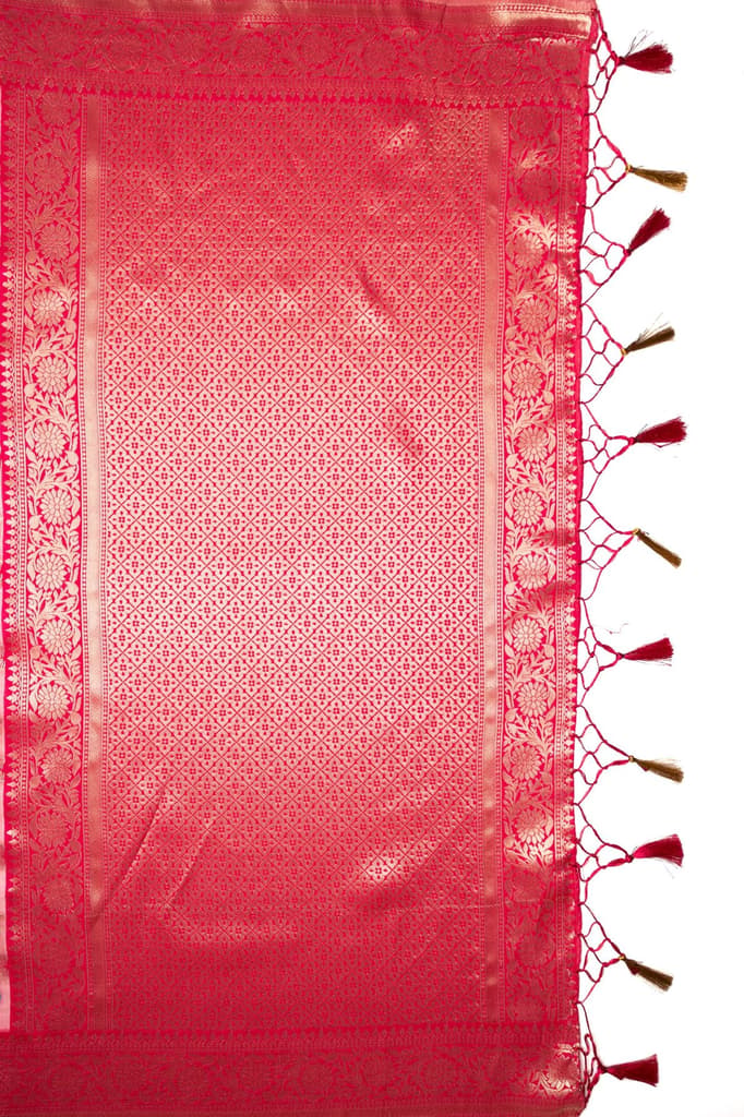 Mimosa Women's Woven Design Repated Style Art Silk Saree With Blouse Piece : SA00001583PNKFREE — photo 7