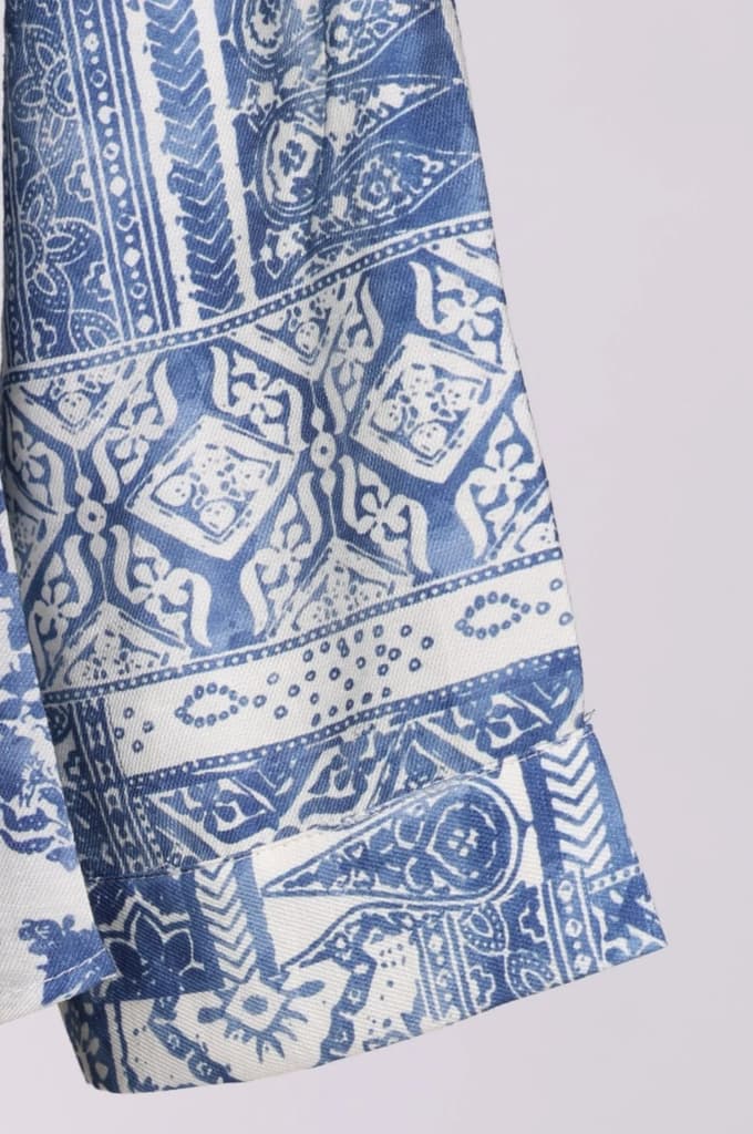 Blue Geometric Printed Straight Shirt — photo 6