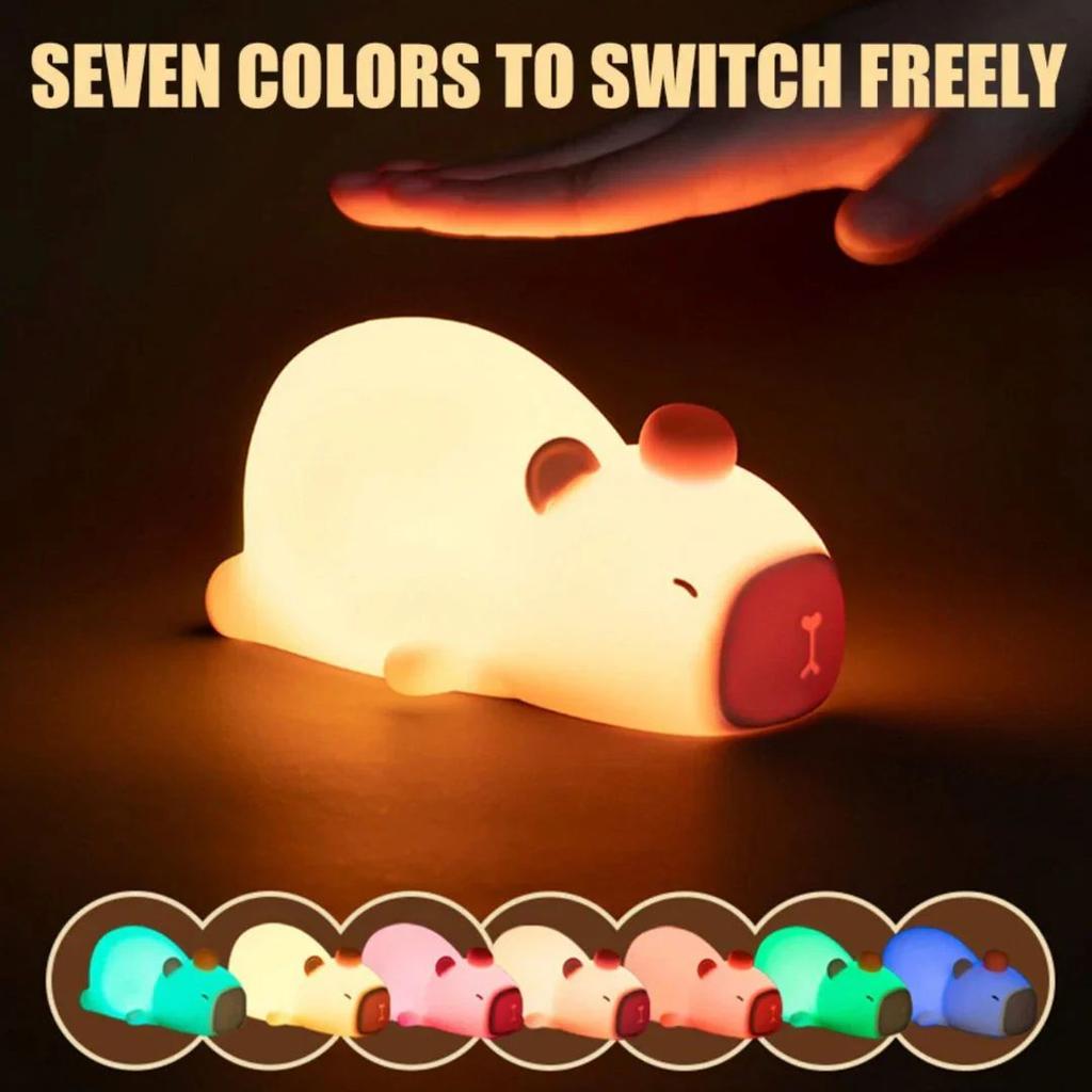 Cute Capybara Silicone Lamp | Touch Sensor Lamp, Rechargeable Night Light — photo 10
