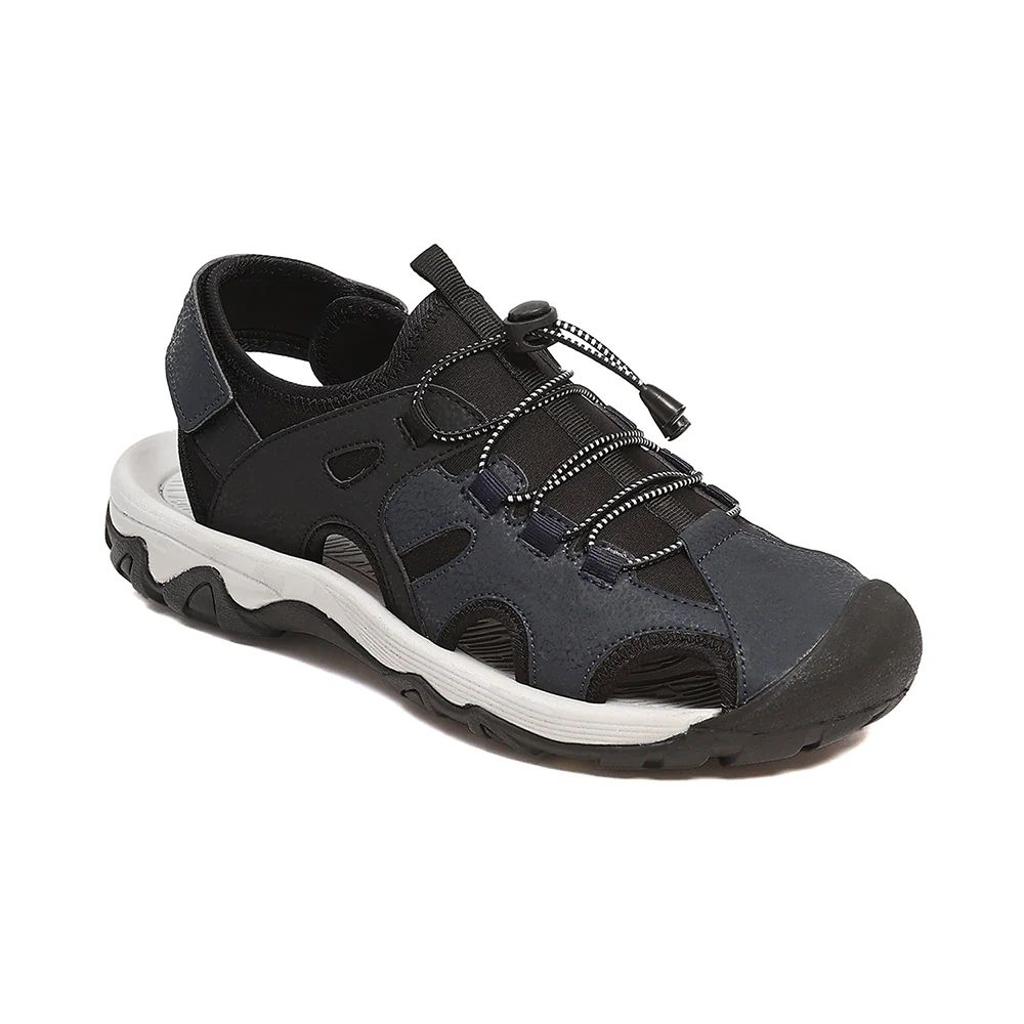 Leap7X TAISON-1 Black Casual Fisherman Sandals for Men by Liberty
