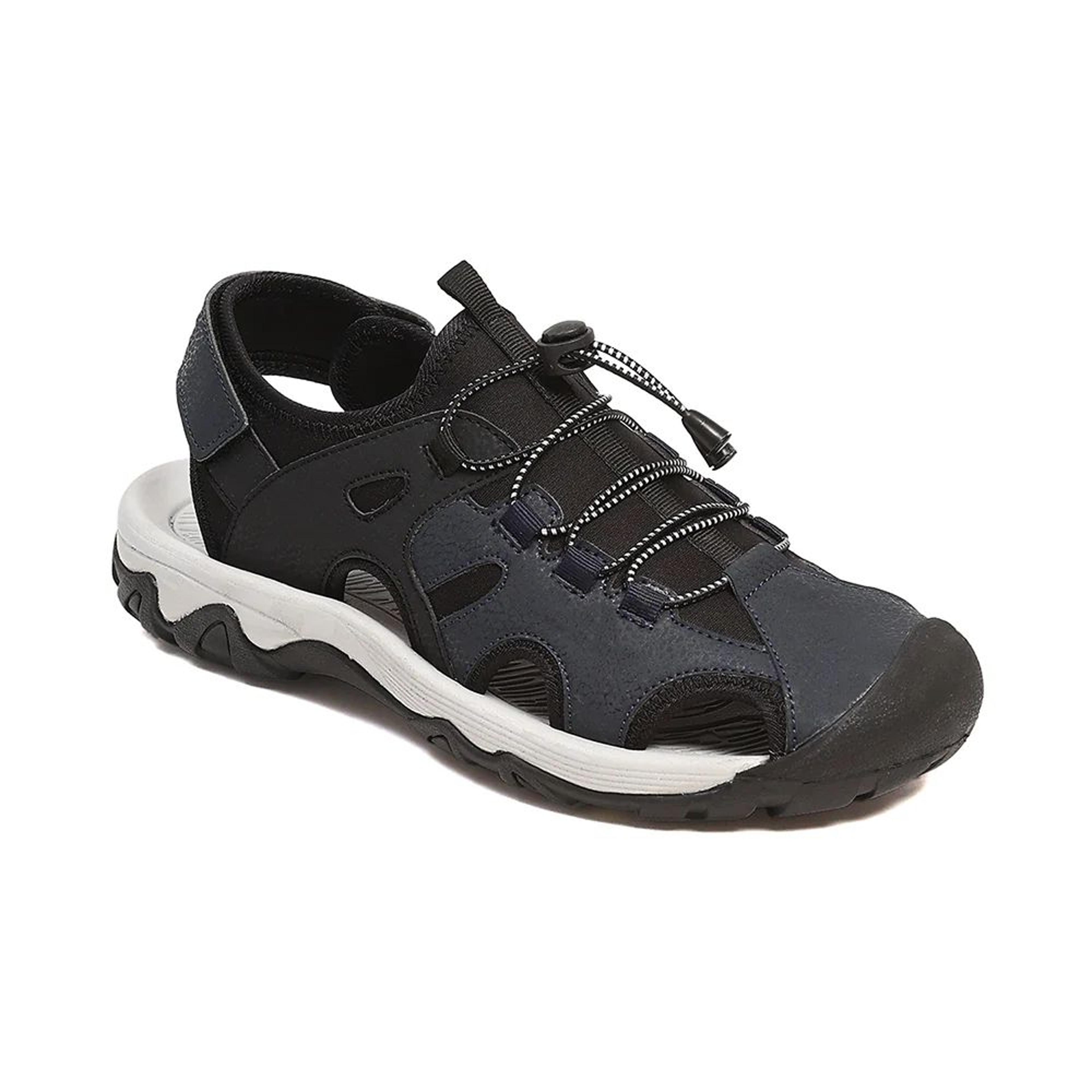 Leap7X TAISON-1 Black Casual Fisherman Sandals for Men by Liberty