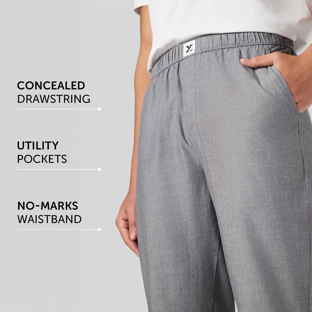 Ultra-Breathable Cotton Chambray Pyjamas - Faded Black — photo 8