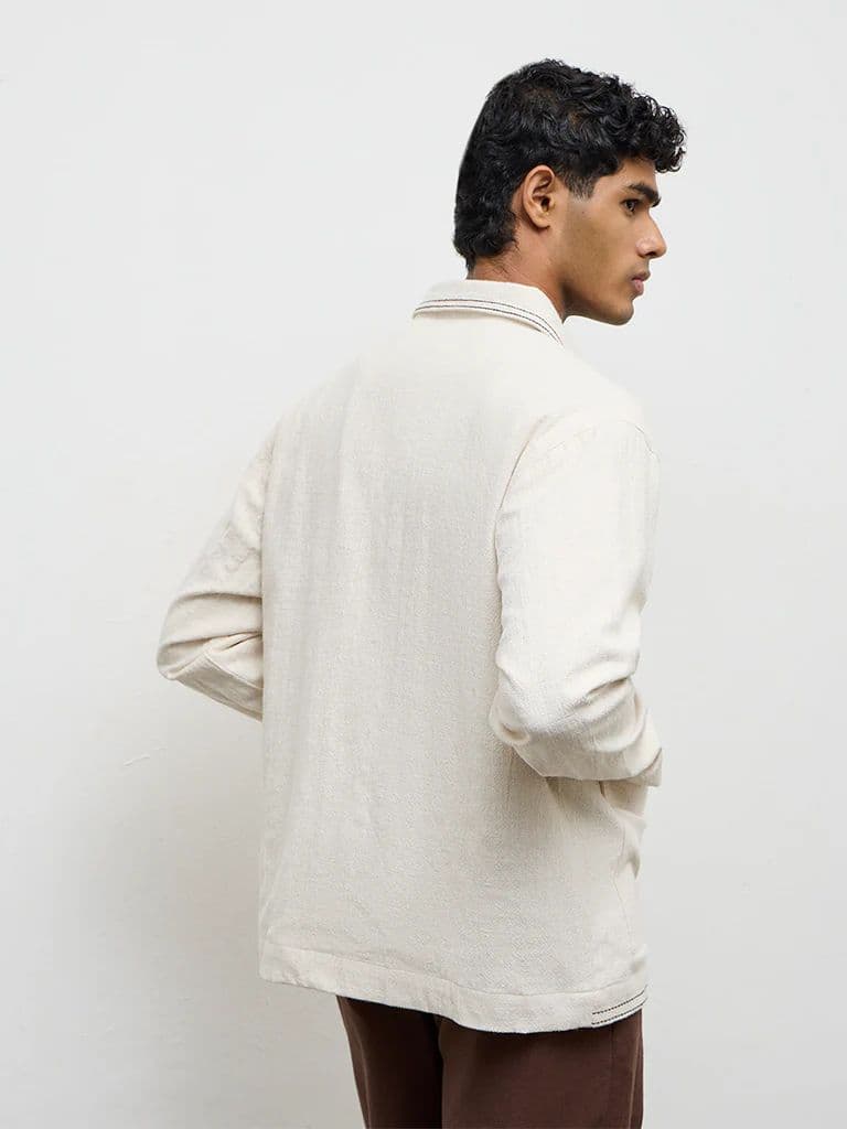 ETA Off-White Relaxed-Fit Cotton-Blend Jacket — photo 4