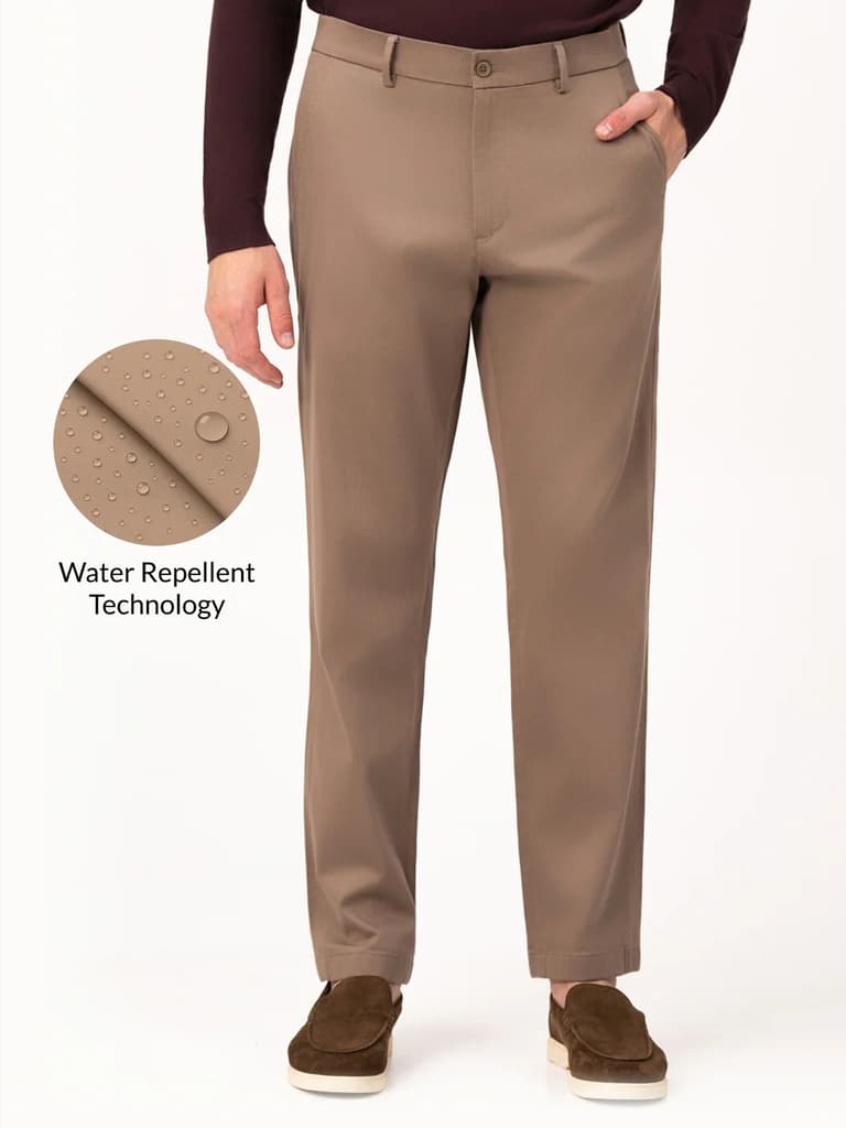 Terranova Khaki Relaxed Fit Stretch Chinos for Men — photo 2