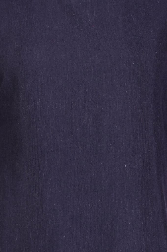 Navy Blue Solid Lace Rayon Flax A-line Kurta — photo 3