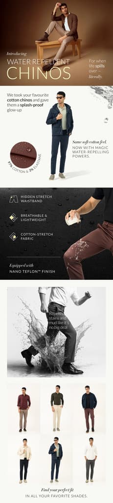 Celestra Navy Relaxed Fit Stretch Chinos for Men — photo 10