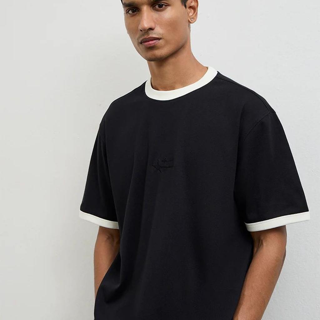 Nuon Black Relaxed-Fit Cotton-Blend T-Shirt
