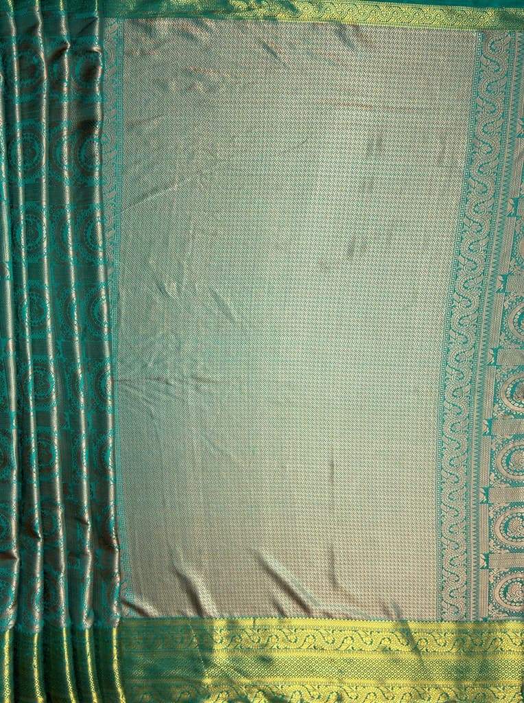MIMOSA Women's Woven Design Banarasi Style Art Silk Saree with Blouse Piece - Rama ( SA00003126RMFREE ) — photo 7