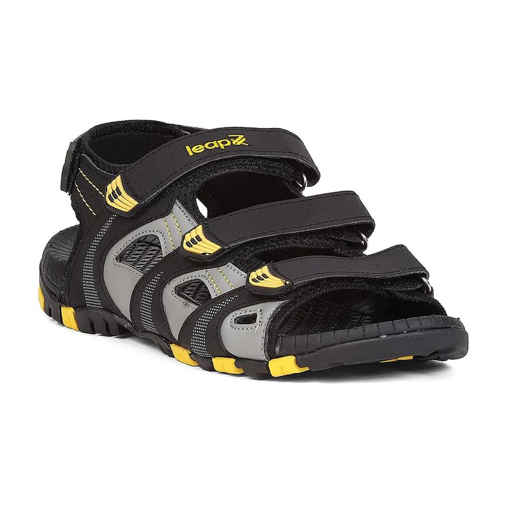 Leap7X ALBERT-1 Black Sports Velcro Sandals for Men by Liberty