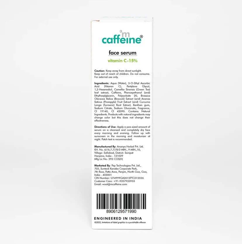 Green Tea & 15% Vitamin C Face Serum - 30 ml