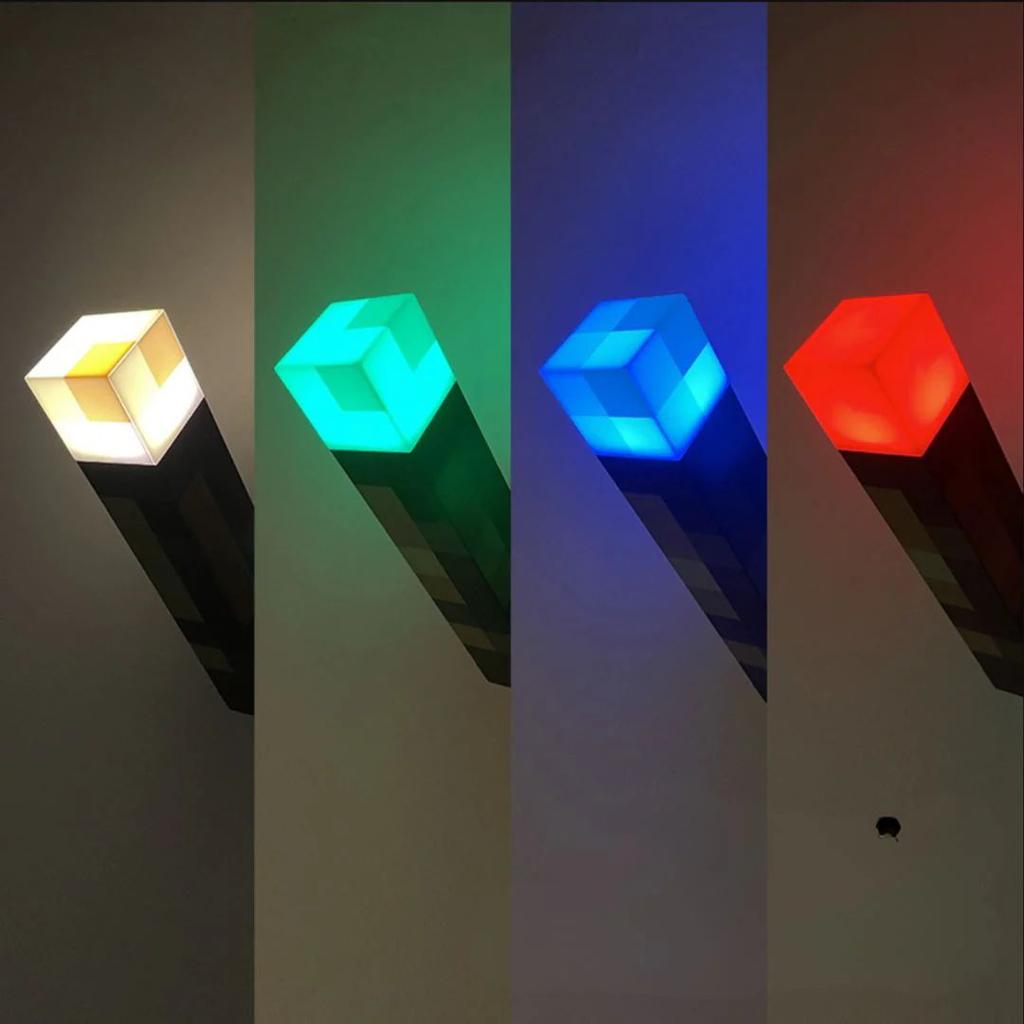 Minecraft Torch Light | LED Wall Mount & Table Lamp Night Light — Color Changing LED