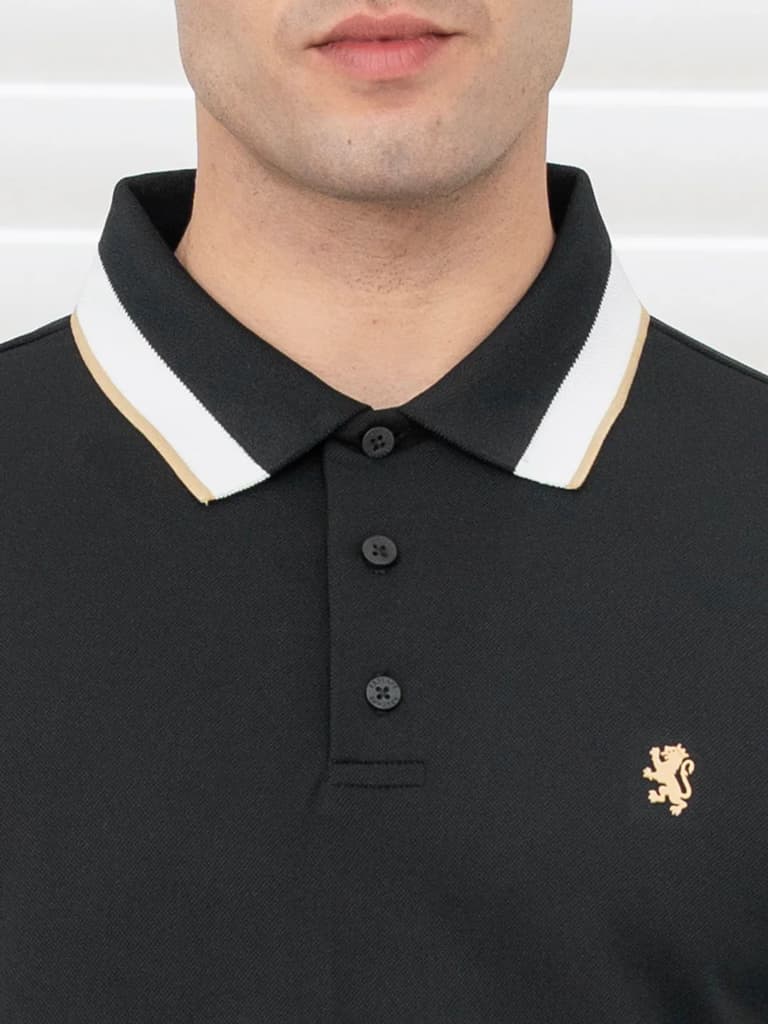 T Shirts for Men in Black | Polyester Blend Polo T Shirt — photo 6