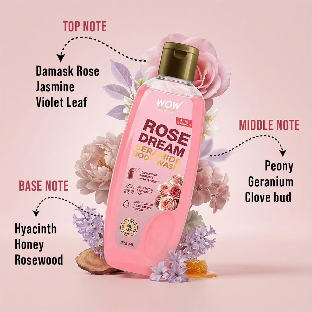 Rose Dream Body Wash Long-Lasting Hydration & Rose Fragrance