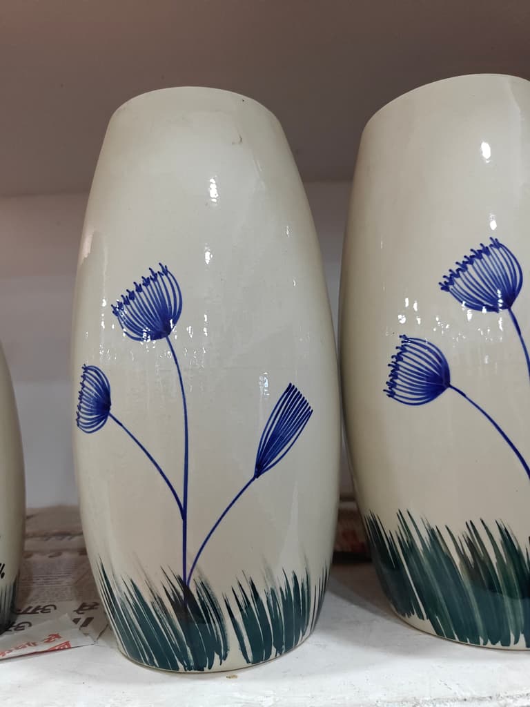 Blue Flowers Vase | Ceramic | Decorative | Blue