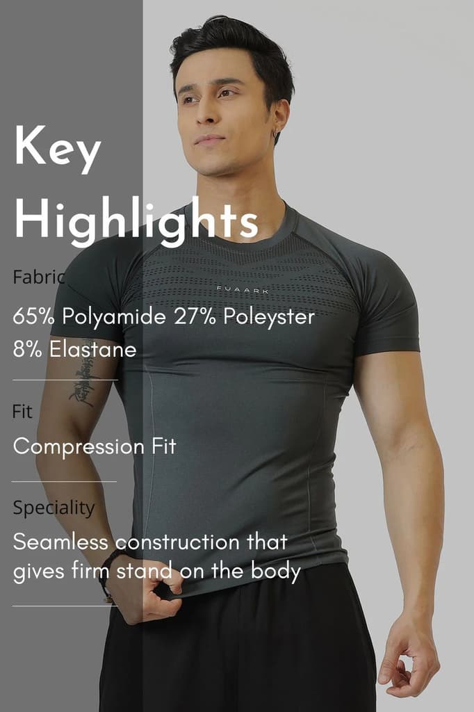 Power Seamless T-shirt Grey/Fuaark — photo 9