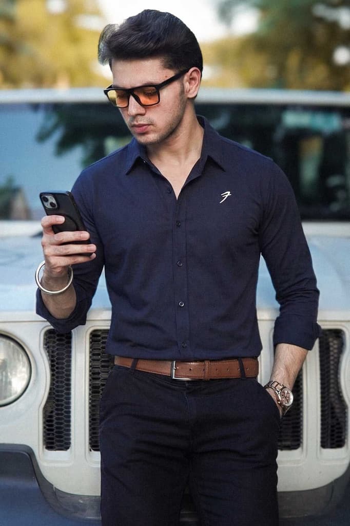 Aero Fullsleeves Shirt Navy — S