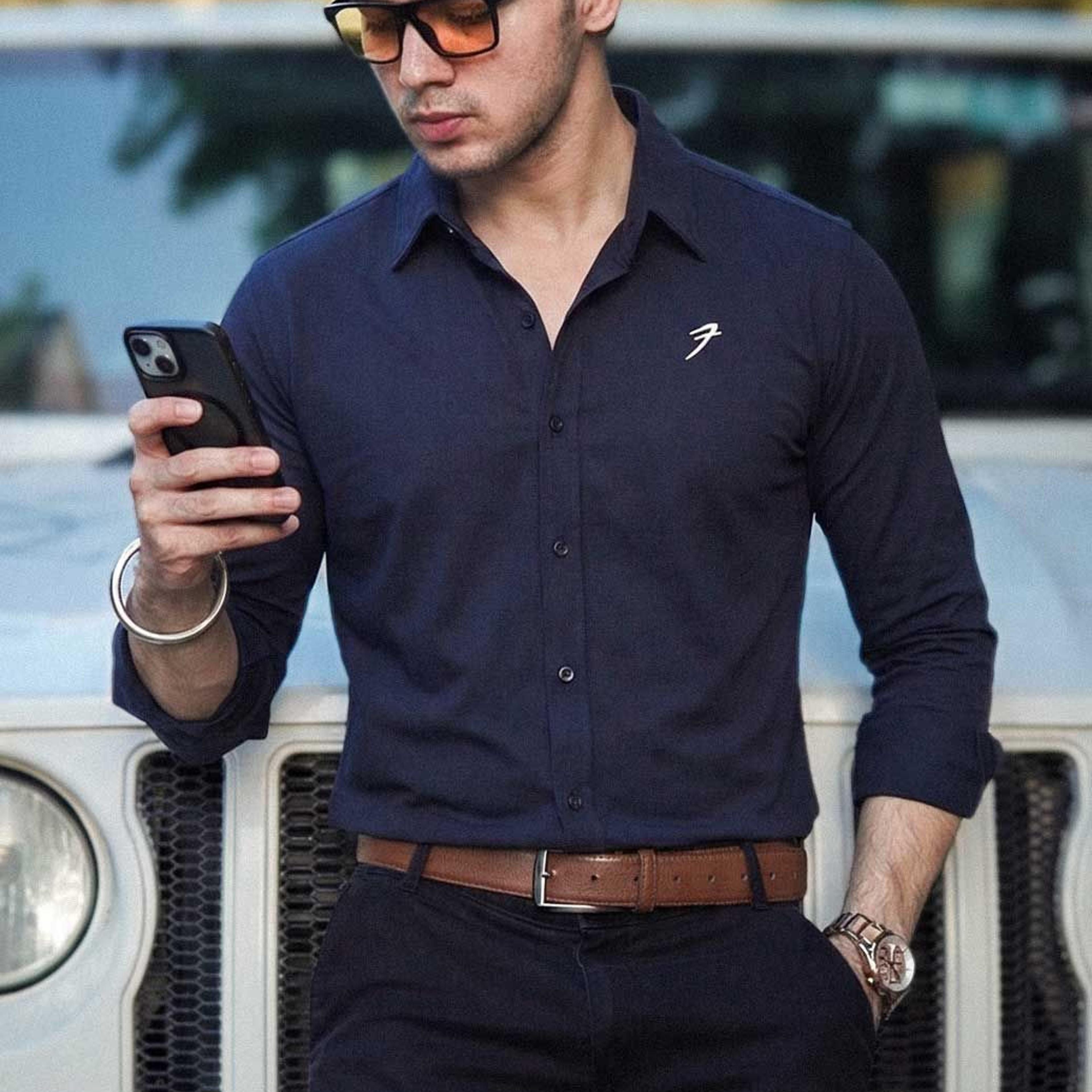 Aero Fullsleeves Shirt Navy