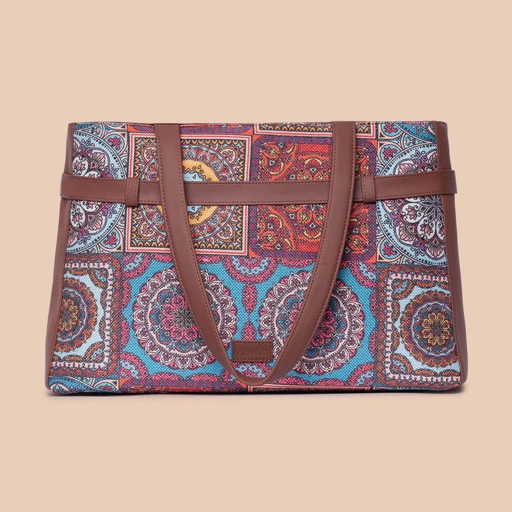 Multicolor Mandala Print - Statement Office Bag & U-Shaped Sling Bag Combo — photo 2