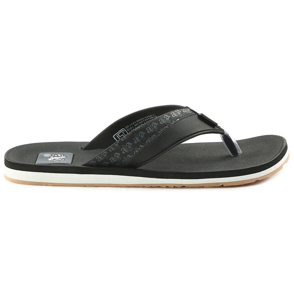 A-HA Casual Black Flip Flops For Men ANCO-03 By Liberty — photo 2