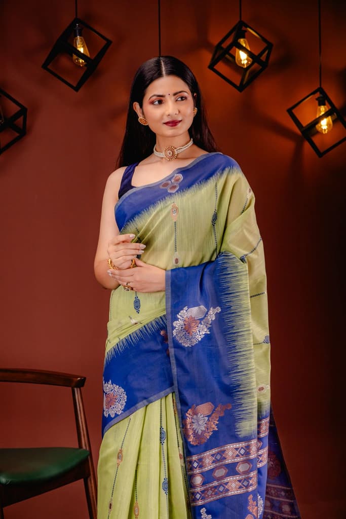 Mimosa Women's Woven Design Banarasi Style Art Silk Saree With Blouse Piece : SA00001795PSFREE — photo 2