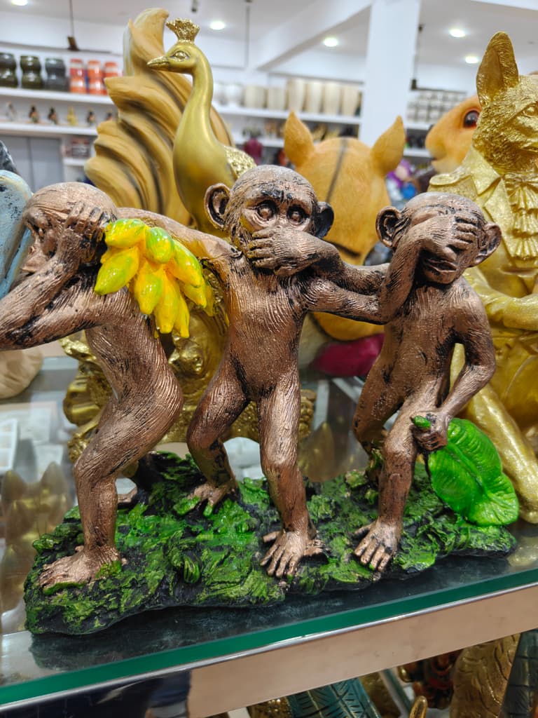 Gold Monkey Statue | Decorative | Gilded Bronze | Animal