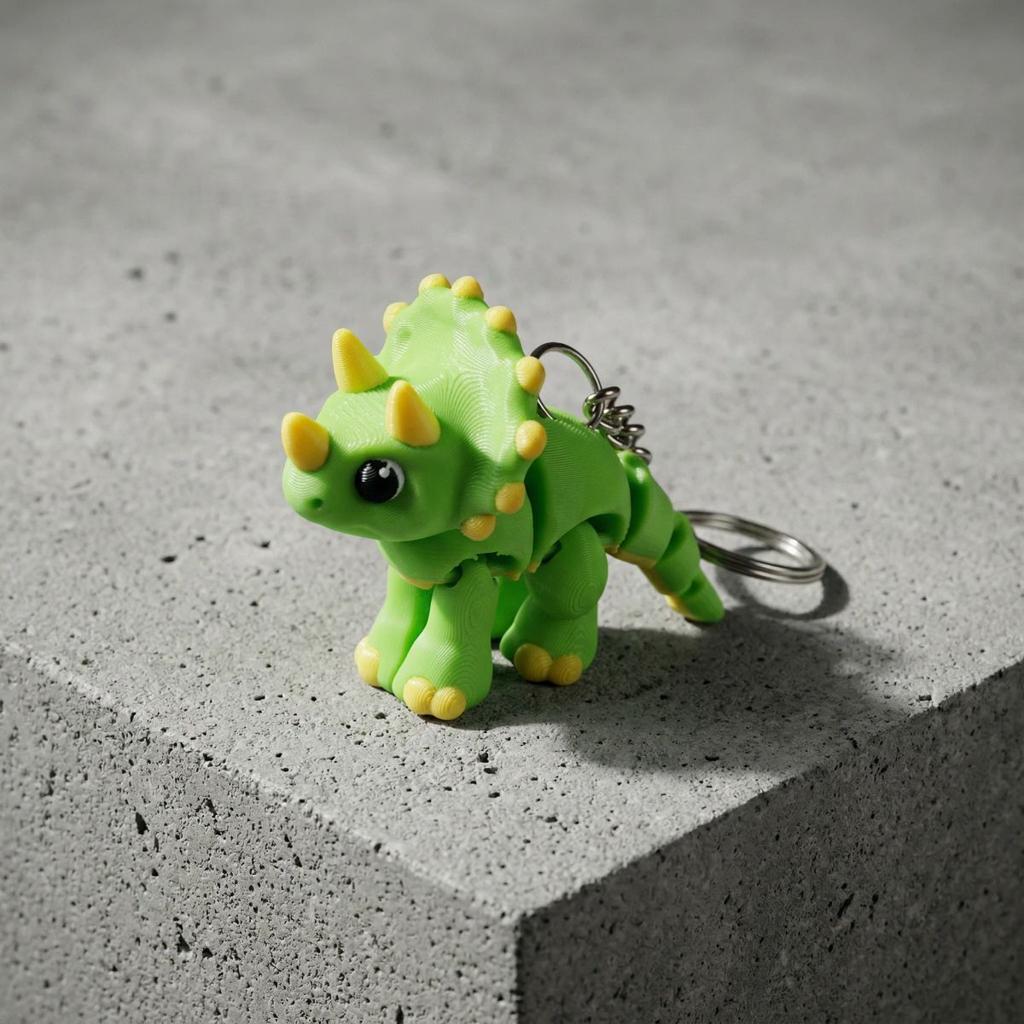 Triceratops Keychain