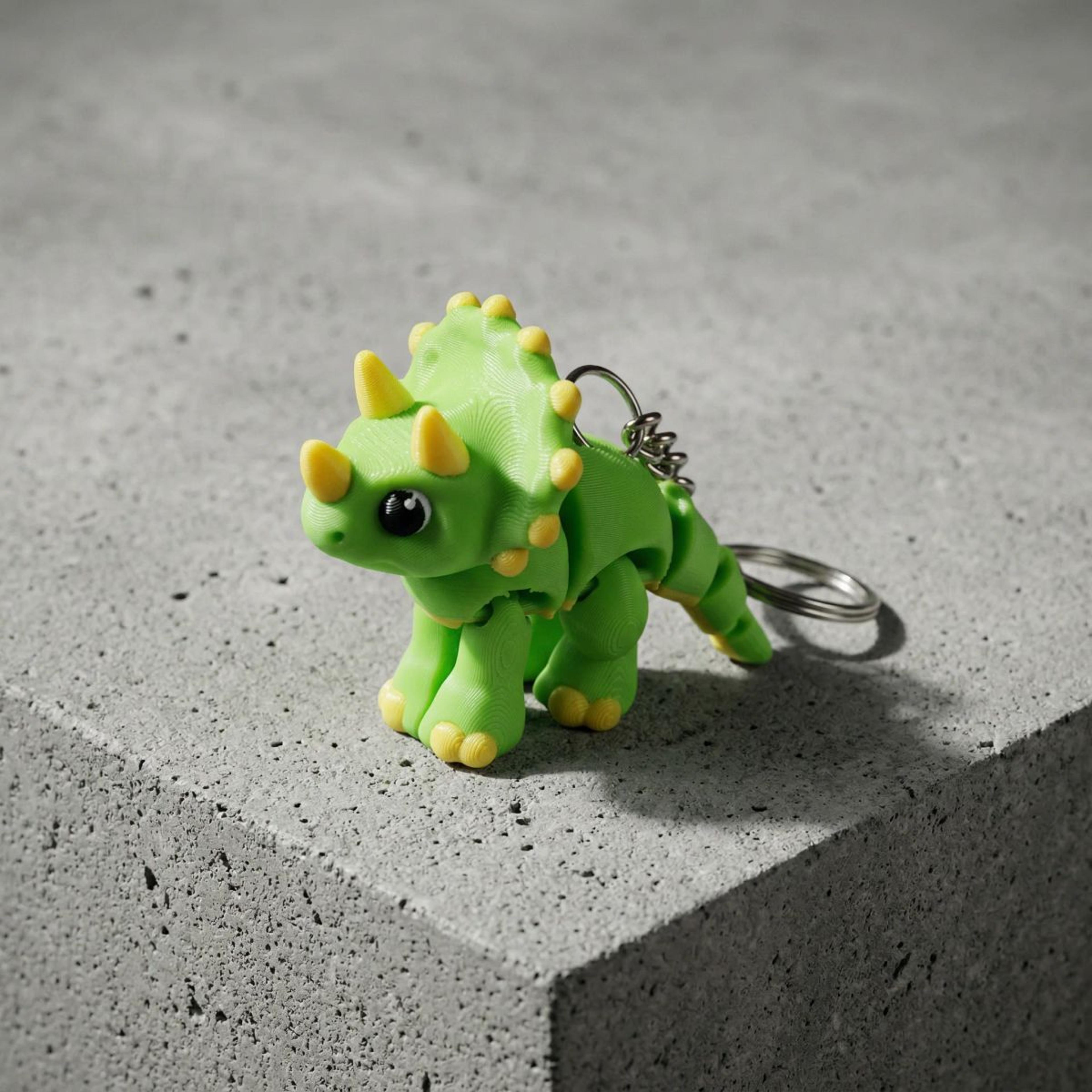Triceratops Keychain
