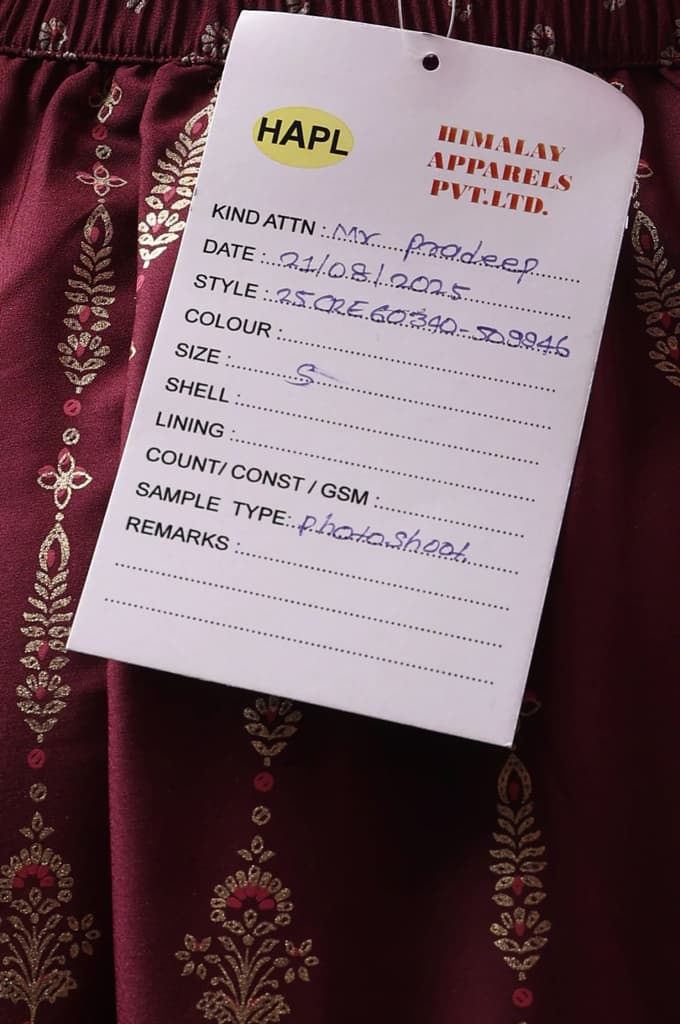 Maroon Ethnic Printed Flared Skirt — photo 7