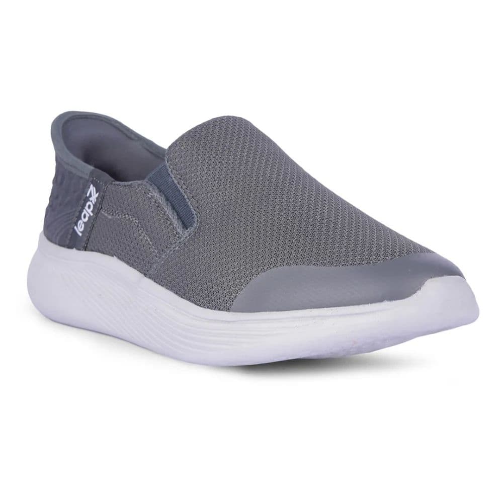Leap7x Dark Grey Sports Non Lacing Walking Shoes For Men EZZAR-1 By Liberty — 6/40 / Dark Grey