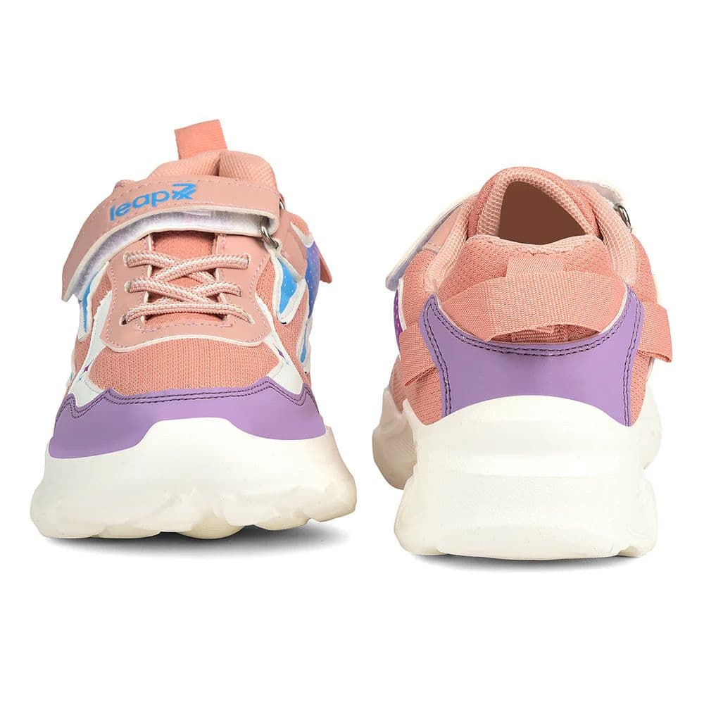 Leap7x Peach Sports Non Lacing Walking Shoes For Kids ZEOX-2 By Liberty — photo 6