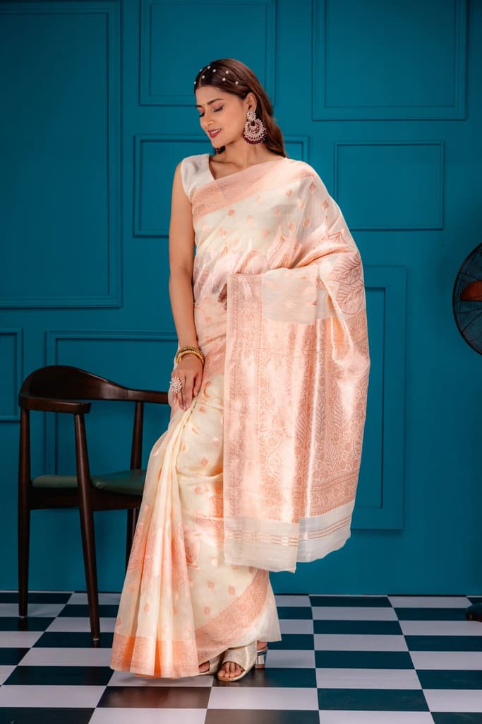 Mimosa Women's Woven Design Banarasi Style Art Silk Saree With Blouse Piece : SA00001766HWFREE — photo 4