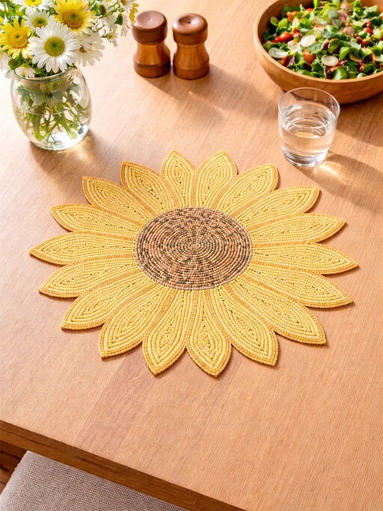 Westside Home Yellow Sunflower Beaded Placemat — photo 4