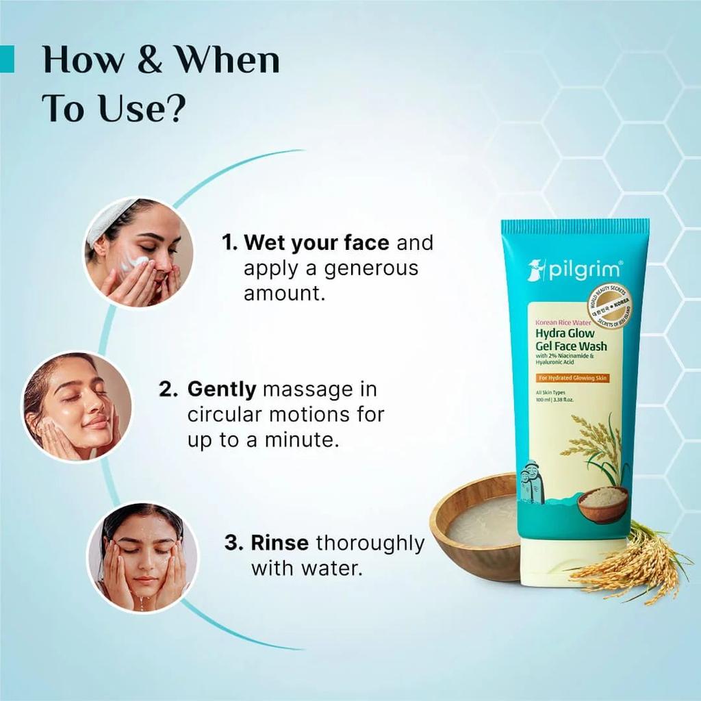 Korean Rice Water Hydra Glow Gel Face Wash