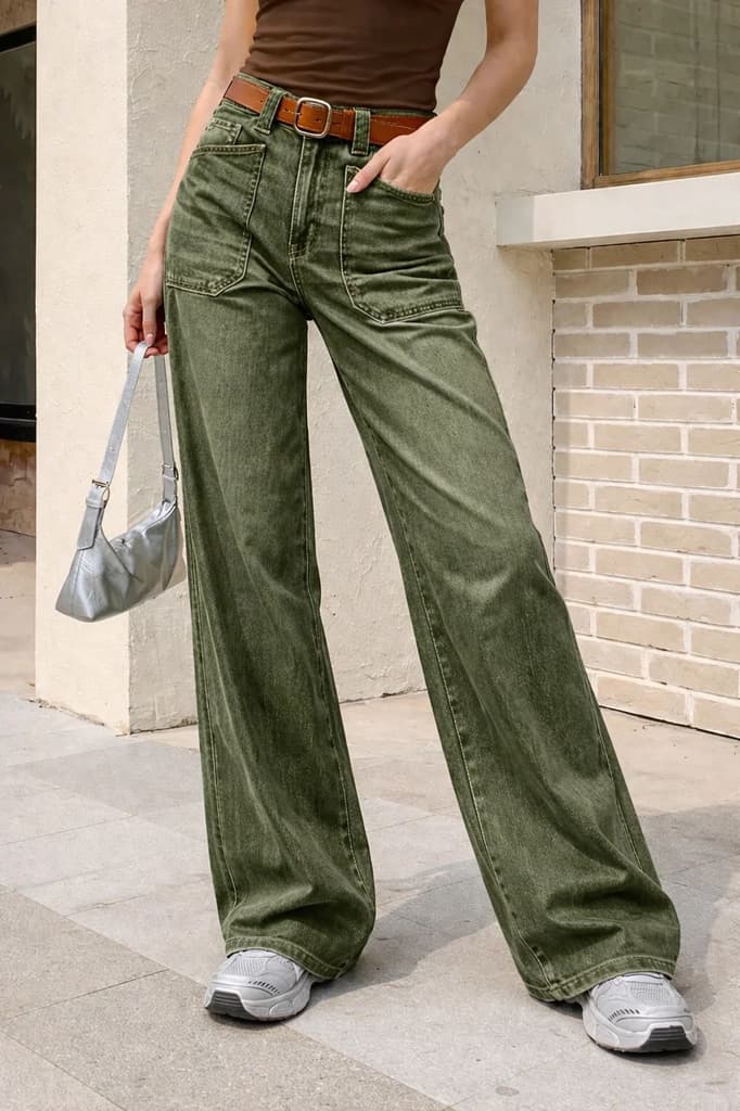 Olive Edit Baggy Wide Leg Jeans — photo 8