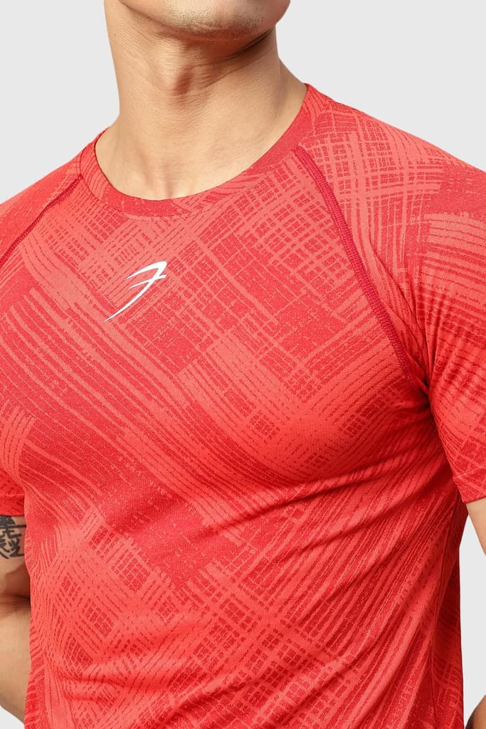 Ozone Jacquard T-shirt Red — photo 2