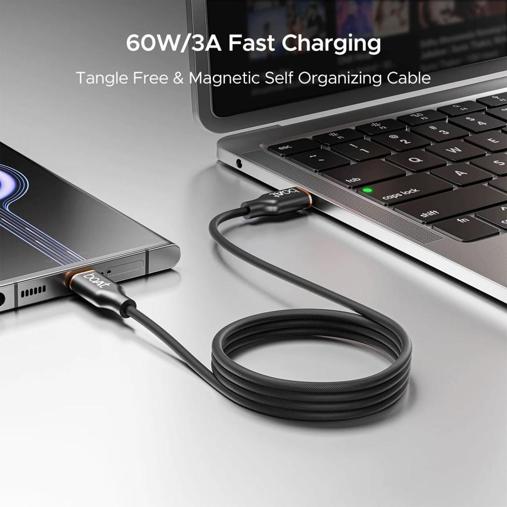 boAt Type C C800 Magna Cable | Charging Cable with 3A Fast Charging, Tangle-free Cable, 480 Mbps Data Sync, 10,000+ Bends Lifespan — photo 4