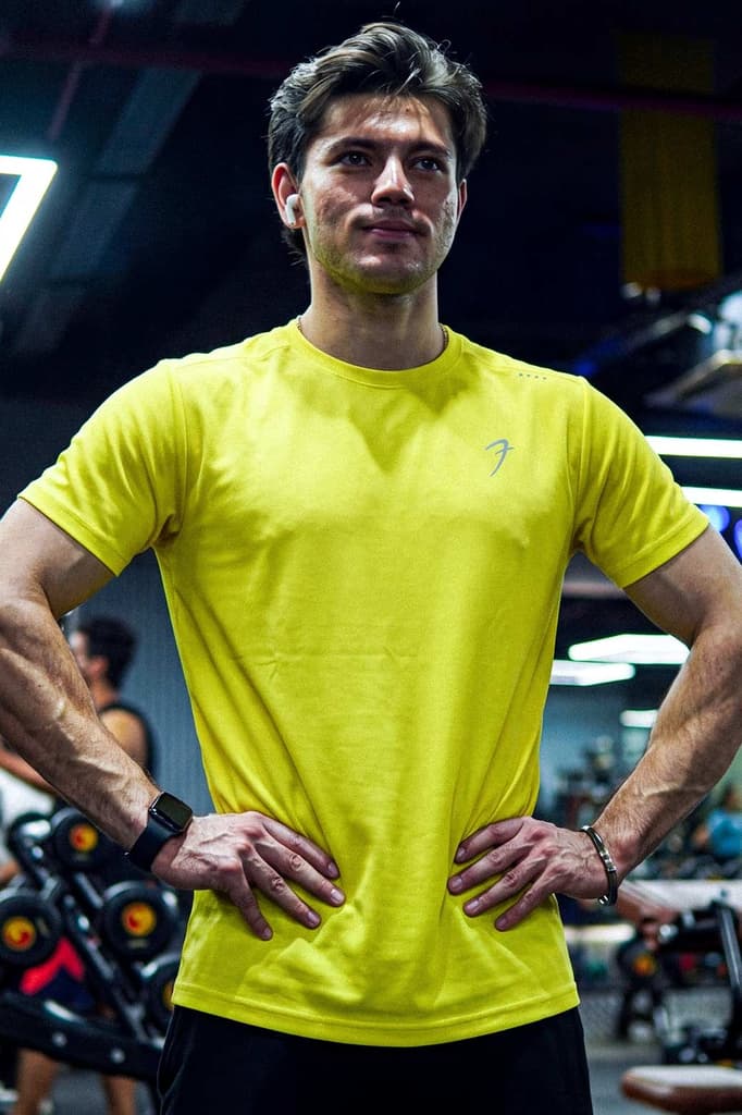 Laser Cut Running T-shirt Yellow — photo 2