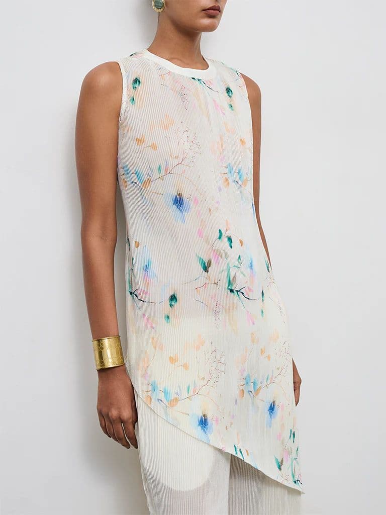 Vark Off-White Floral Printed Ethnic Set — photo 3