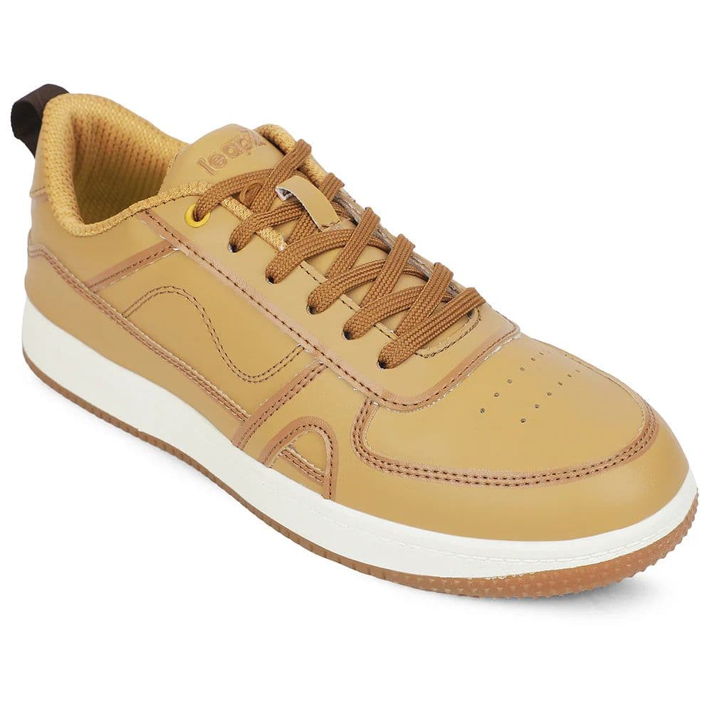 LEAP7X Tan Casual Lacing Sneakers for Men SNOOKEY-1E by Liberty — 6/40 / Tan