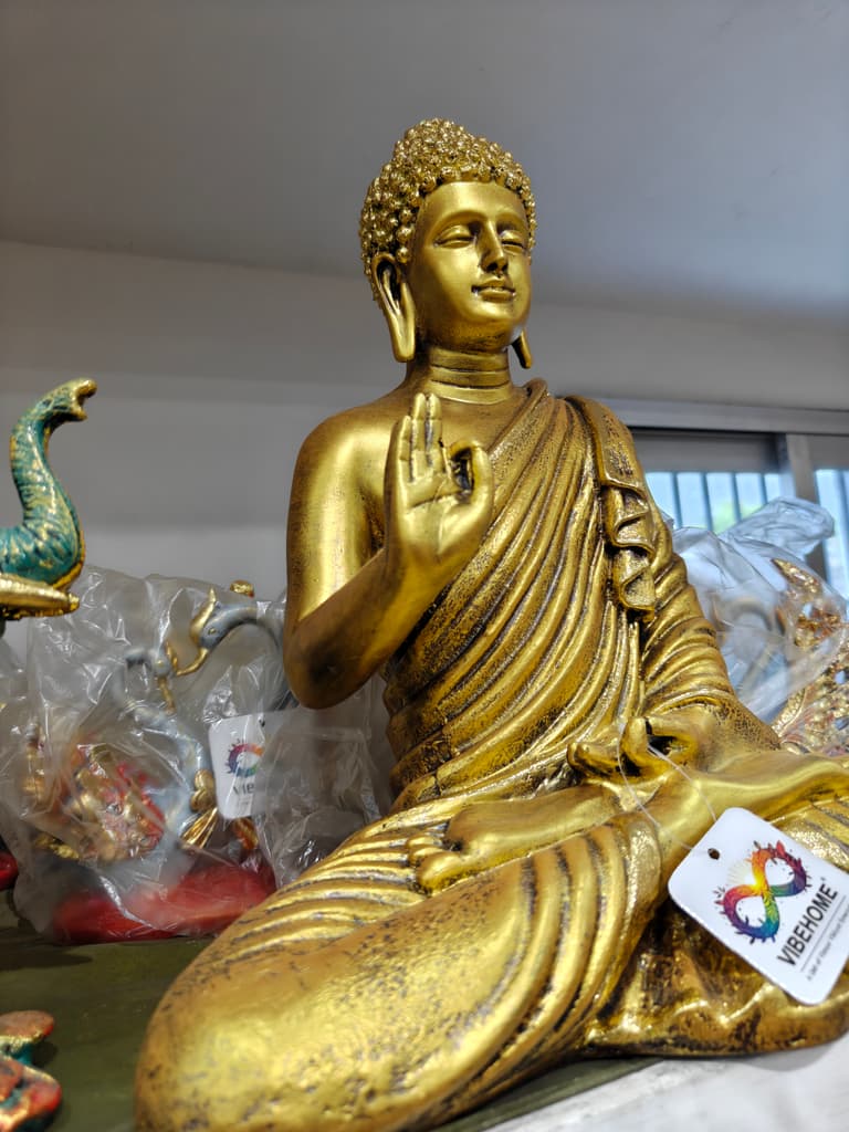 Gold Buddha Statue | Religious Decoration | Gilded | Meditation