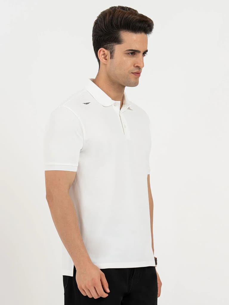T Shirts for Men in Forest Green | Jacquard Collar Polo T Shirt — photo 6