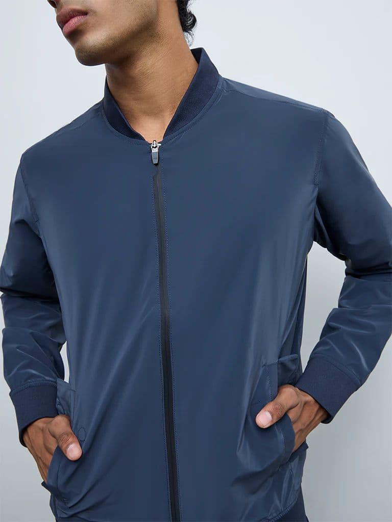 Nuoflexx Navy Relaxed-Fit Bomber Jacket — photo 3