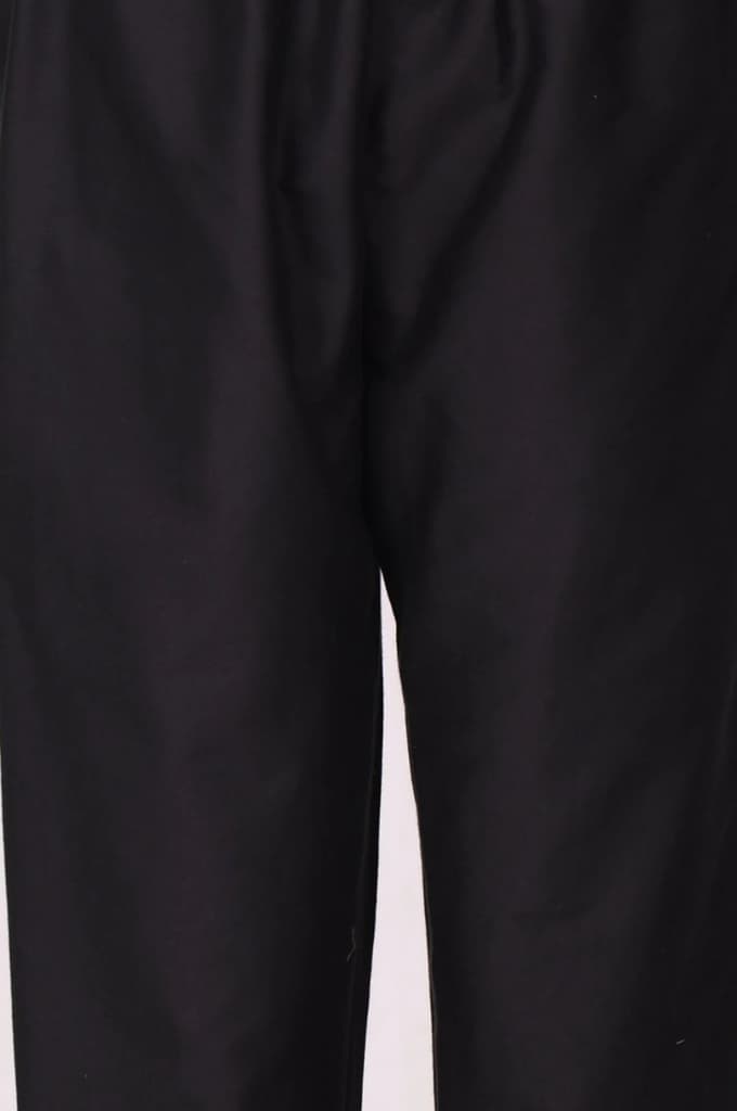 Black Ethnic Motifs Jacquard Straight Kurta with Pants and Dupatta Set — photo 6